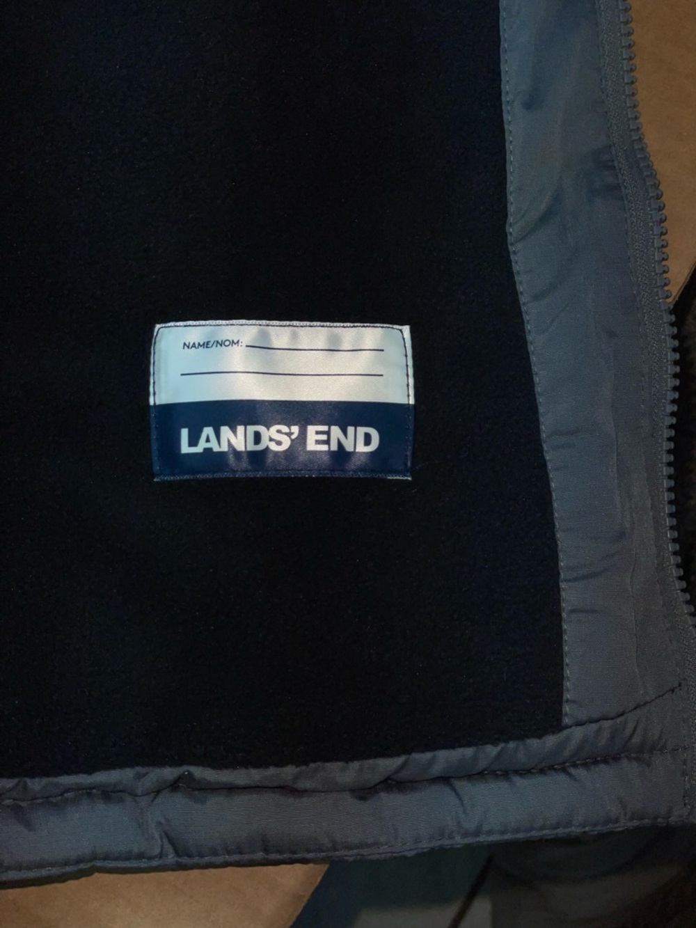 Lands' End YOUTH PARKA Hooded Puffer Jacket in Gray Black Youth size XL (18/20) - Picture 7 of 12